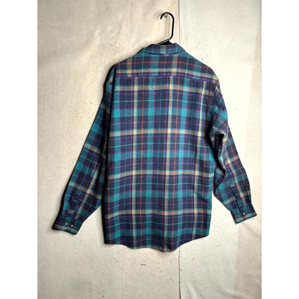 VTG Boulevard for Tall Man Shirt Mens XLT 17-17.5 Multi Plaid Flannel Button Up - Picture 6 of 10